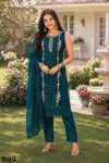 Flora By Mrudangi Premium Georgette Kurti With Bottom Dupatta